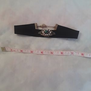 Green faux stone choker